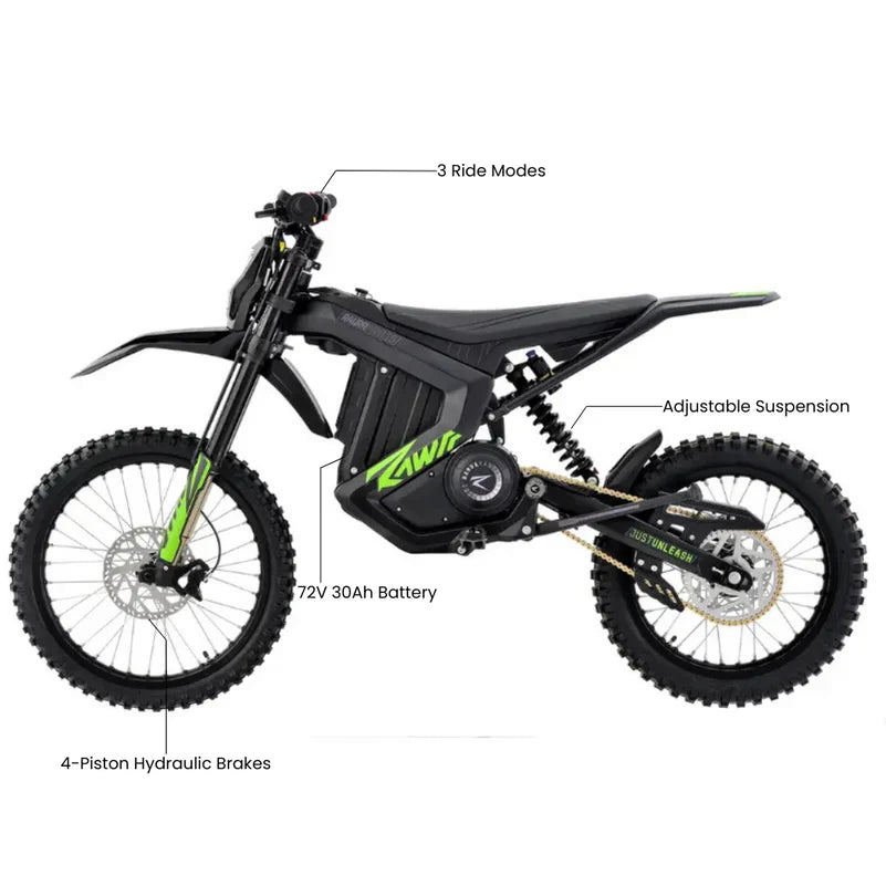 Rawrr Mantis X - 72V Off-Road Electric Dirt Bike for Adults