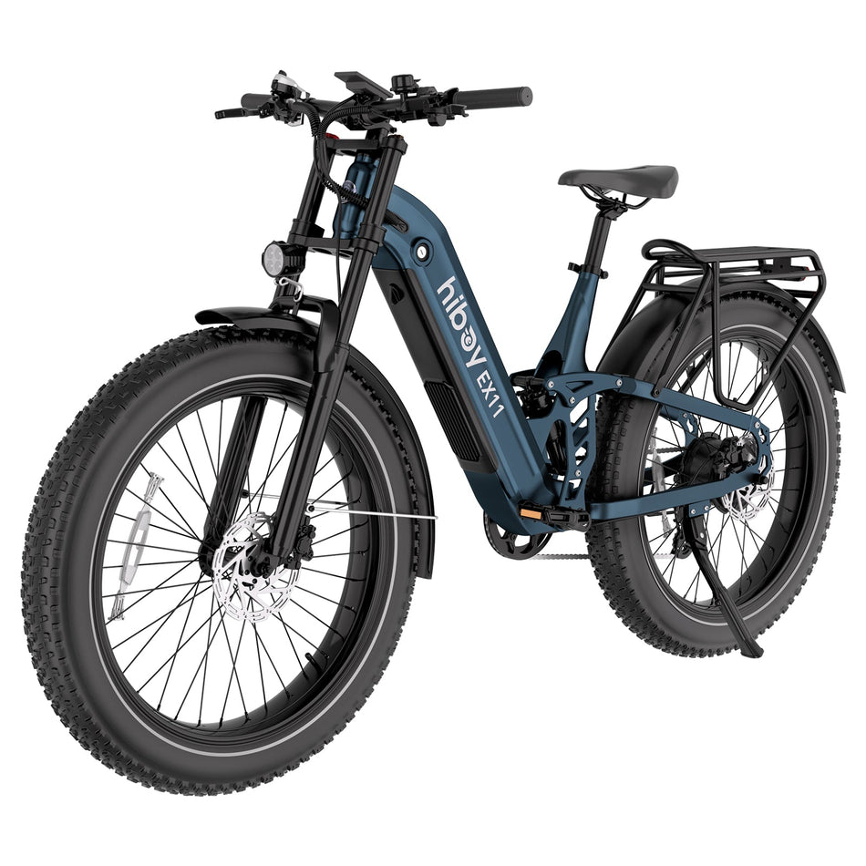 Hiboy EX11 Full Suspension Electric Bike — Navy Blue