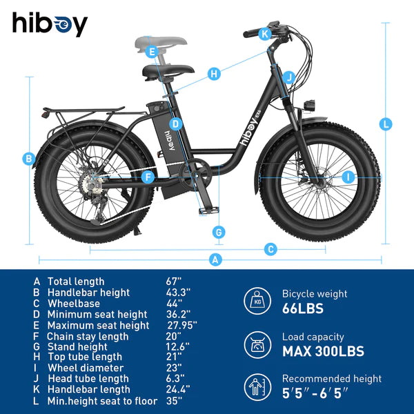 Hiboy EX6 Step-thru Fat Tire Electric Bike